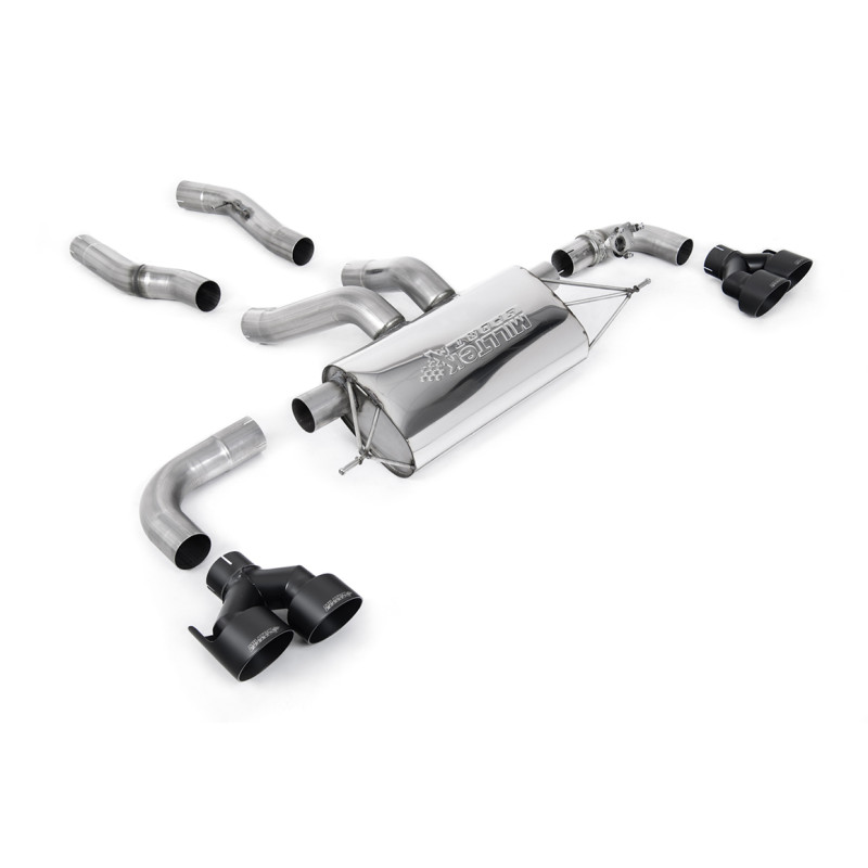 DPF Back Milltek BMW 2 Series G42 M240i 2022-2025, ECE Homologated, Fitted Downstream of DPF, Quad GT100 Cerakote Black Outlets
