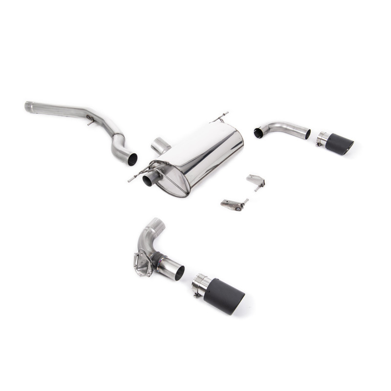 FAP Back Race Milltek BMW Serie 2 F22 M240i Ph.2 3.0 340 CV 2019-2020 con FAP, sin resonador, colas Dual Jet-90 Carbono