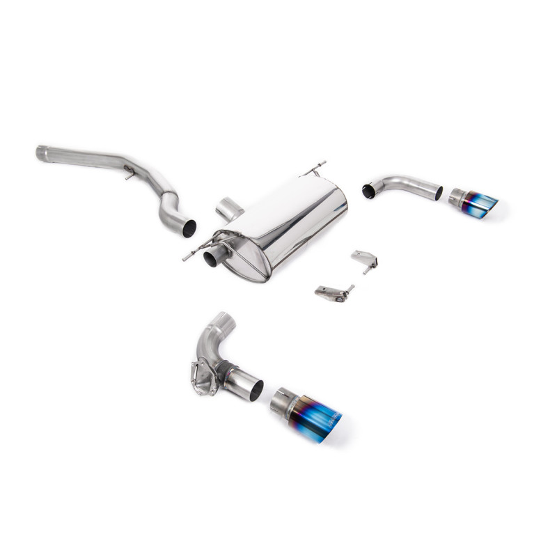 DPF Back Race Milltek BMW Serie 2 F22 M240i Ph.2 3.0 340ch 2019-2020 con DPF - non risonato - terminali Dual GT90 Titanio blu