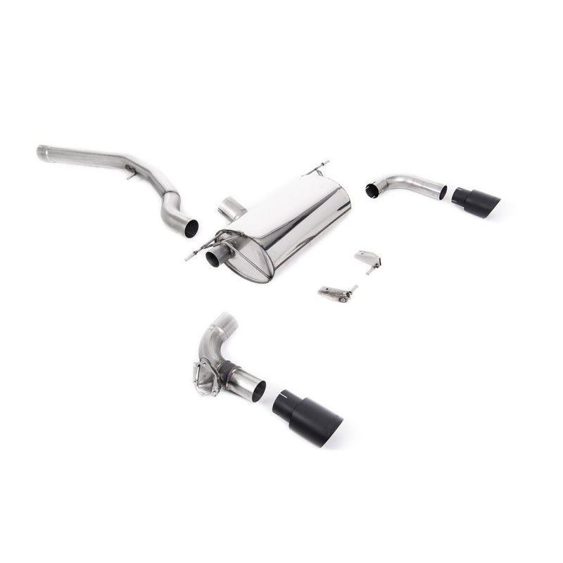 FAP Back Race Milltek BMW Serie 2 F22 M240i Ph.2 3.0 340 CV 2019-2020 con FAP - no resonado - colas Dual GT90 Negro Cerakote