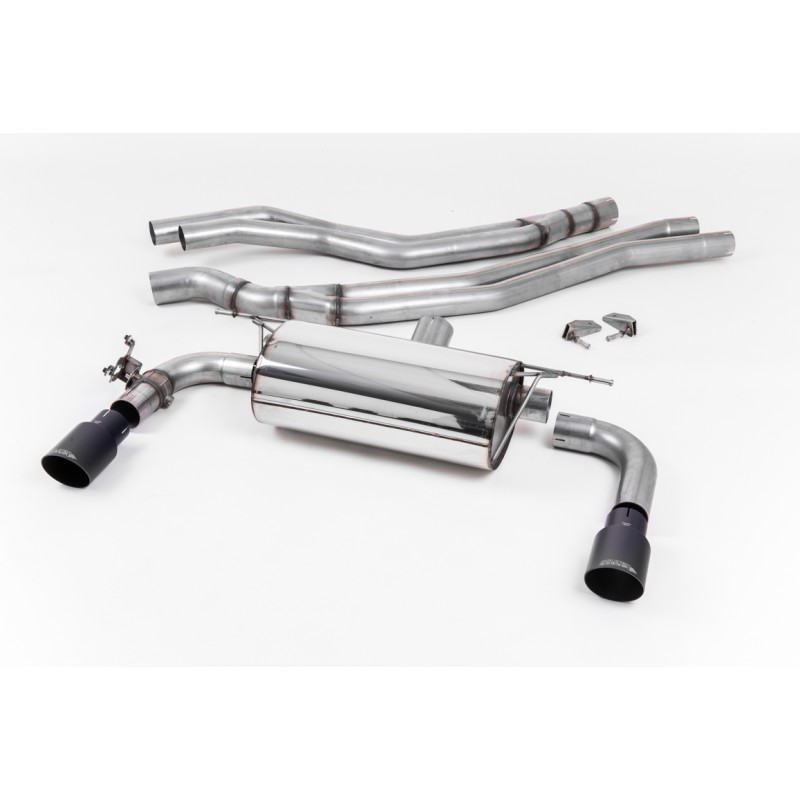 Cat-back Race Milltek BMW 2 Series F22 M240i 2015-2018 - non-resonated with Race rear muffler - Dual GT90 Cerakote Black