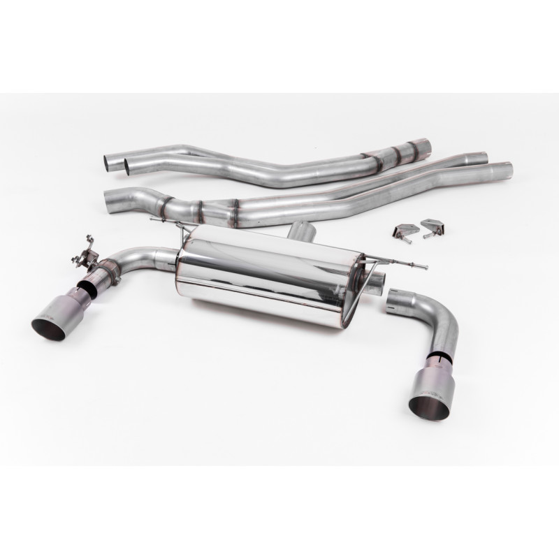 Cat-back Race Milltek BMW 2 Series F22 M240i 2015-2018 - non-resonated with rear Race muffler - Dual GT90 titanium outlets
