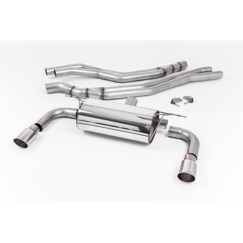 Catback Road Milltek BMW Serie 2 F22 M240i 2015-2018 - sin resonador con silenciador trasero Road - colas Dual GT90 pulidas