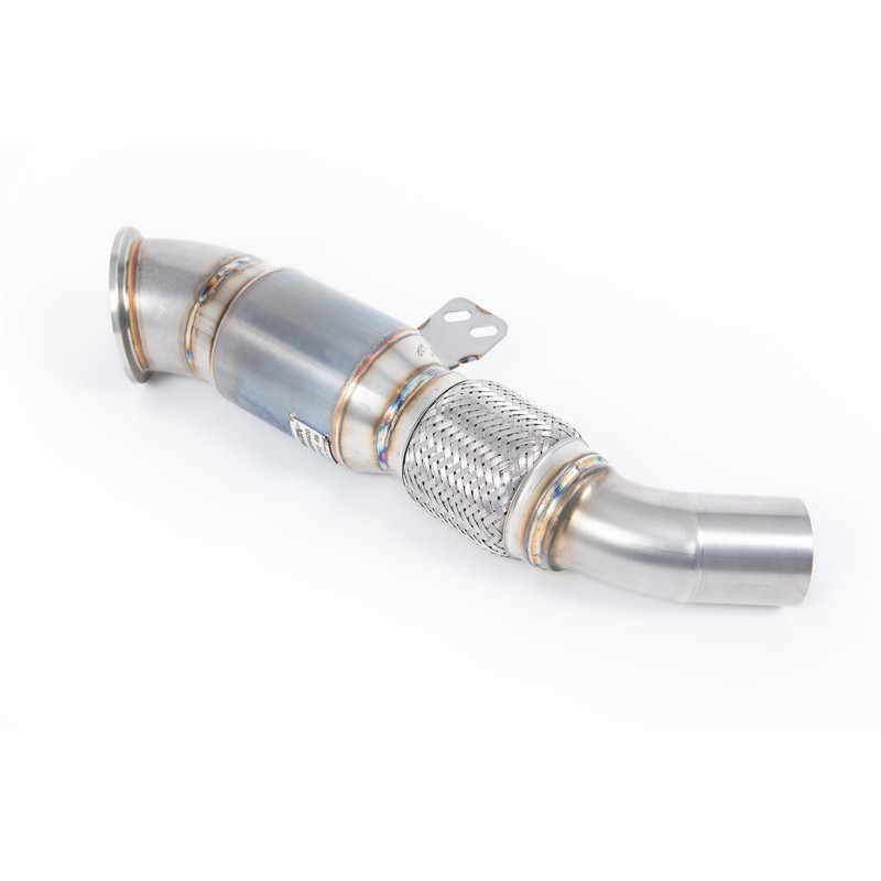 Downpipe Milltek BMW Serie 2 F22 M240i Fase 2 3.0 340 CV 2015-2018 sin FAP - 115 mm y catalizador Hi-Flow Race 100 CPSI