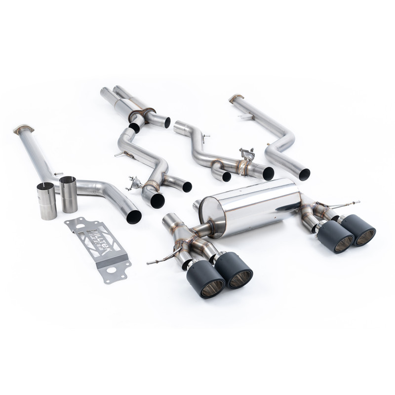Milltek Cat-Back BMW 2 Series G87 M2 2023-2025 - with DPF delete, resonated - Quad Jet-115 Carbon tips