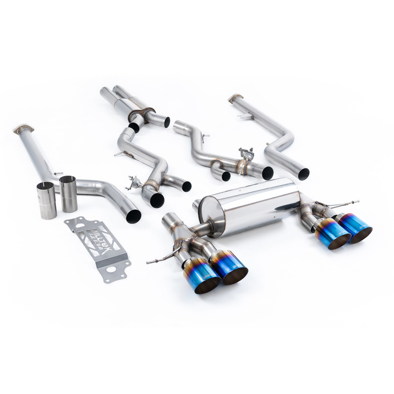 Catback Milltek BMW Série 2 G87 M2 2023-2025 - avec suppresion du FAP résonné - sorties Quad GT115 Titane bleui