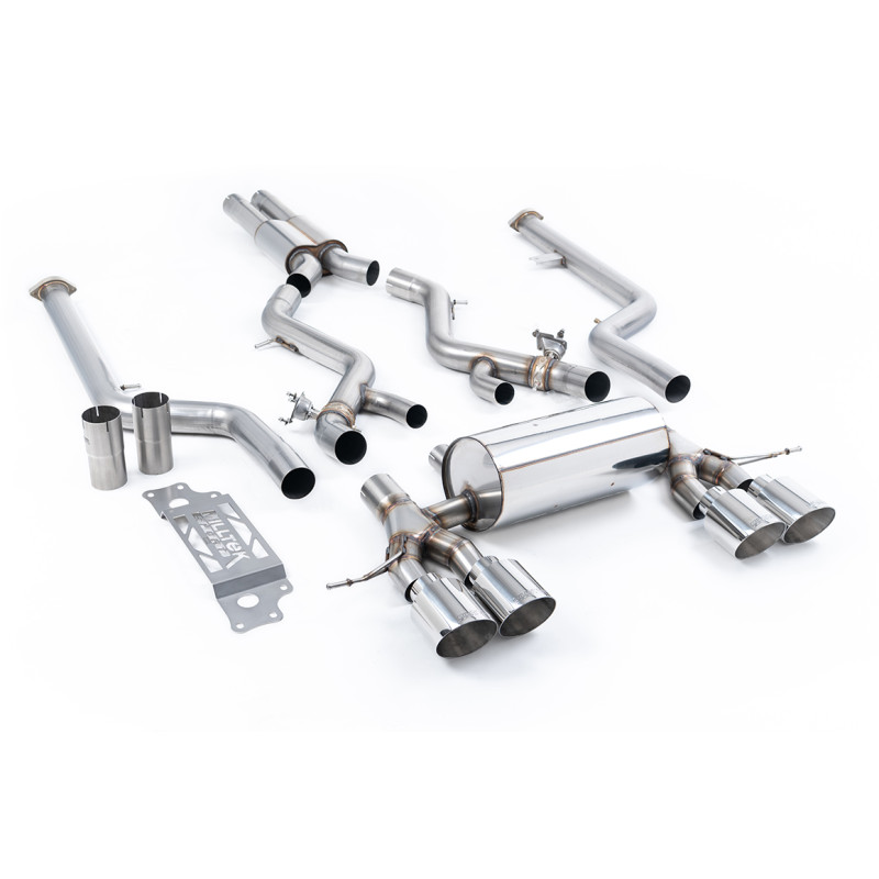 Cat-Back Milltek BMW 2 Series G87 M2 2023-2025 - with DPF delete, resonated - Quad GT115 Polished