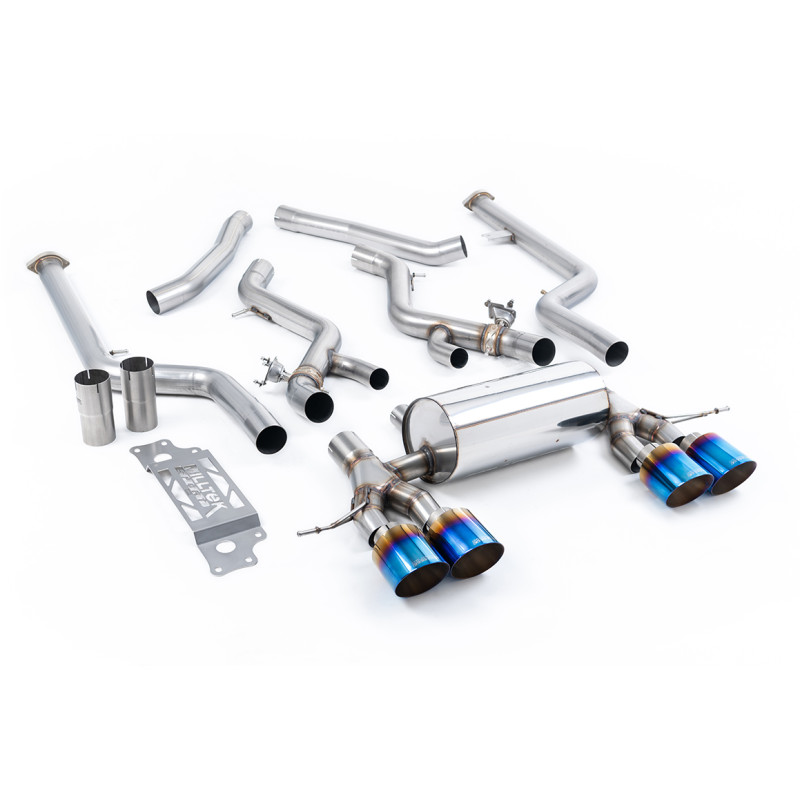 Cat-Back Milltek BMW 2 Series G87 M2 2023-2025 - with DPF delete non-resonated - Quad GT115 Blued Titanium tips