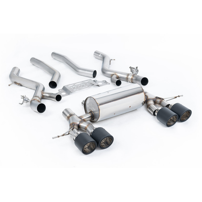 DPF Back Milltek BMW Serie 2 G87 M2 2023-2025 - Linea dopo DPF - non risonante - terminali Quad Jet-115 Carbonio