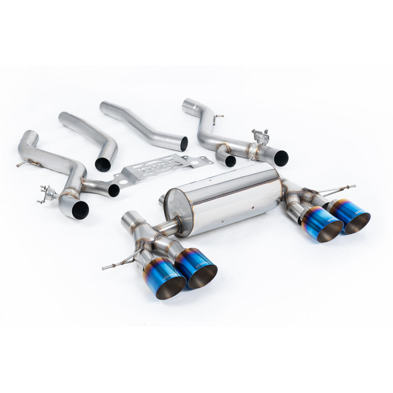FAP Back Milltek BMW Série 2 G87 M2 2023-2025 - Ligne après FAP - non résonné - sorties Quad GT115 Titane bleui