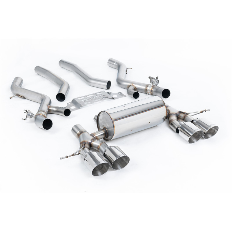 FAP Back Milltek BMW Serie 2 G87 M2 2023-2025 - Línea tras FAP - sin resonador - colas Quad GT115 pulidas