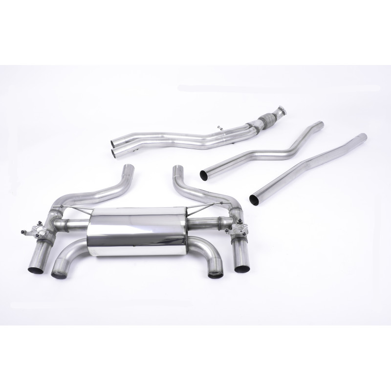 Catback Milltek BMW Série 2 F87 M2 3.0 Biturbo 2016-2018 sans FAP - Homologué ECE - non résonné - sorties Quad Jet-90 Carbone
