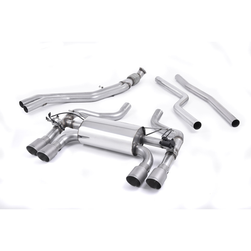 Catback Milltek BMW Serie 2 F87 M2 3.0 Biturbo 370 CV 2016-2018 senza FAP - Omologato ECE - non risonante - terminali Quad GT90 