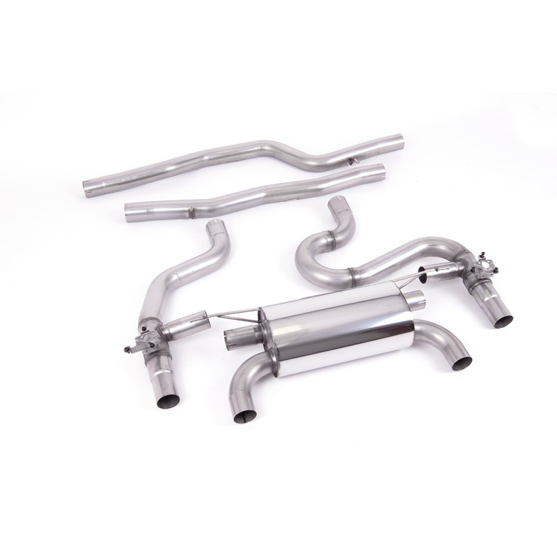 FAP Back Milltek BMW Série 2 F87 M2 Competition 3.0 Biturbo 2018-2024 avec FAP - non résonné - sorties Quad GT90 Titane bleui