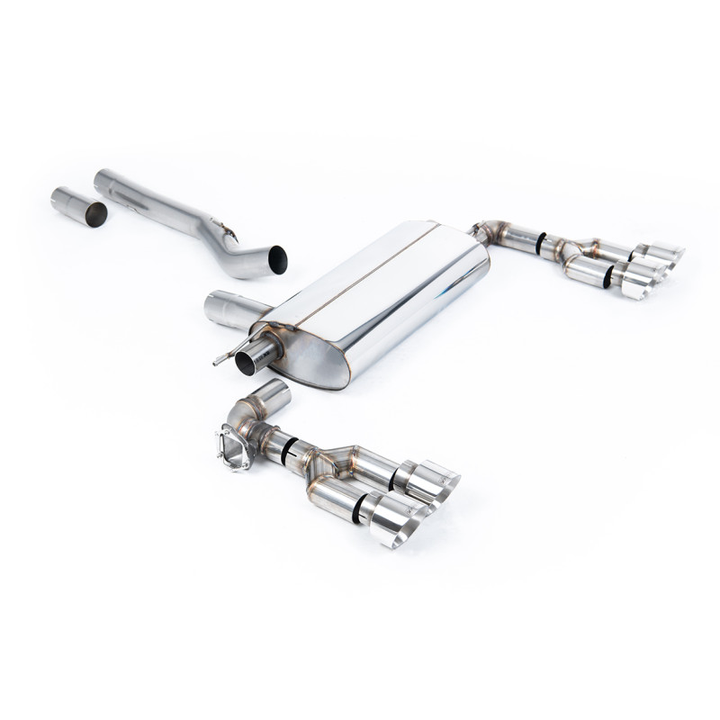 DPF Back Milltek BMW Serie 1 F40 M135i xDrive - Omologato ECE - Maxton x Milltek - non risonato - terminali Quad GT100 lucidati