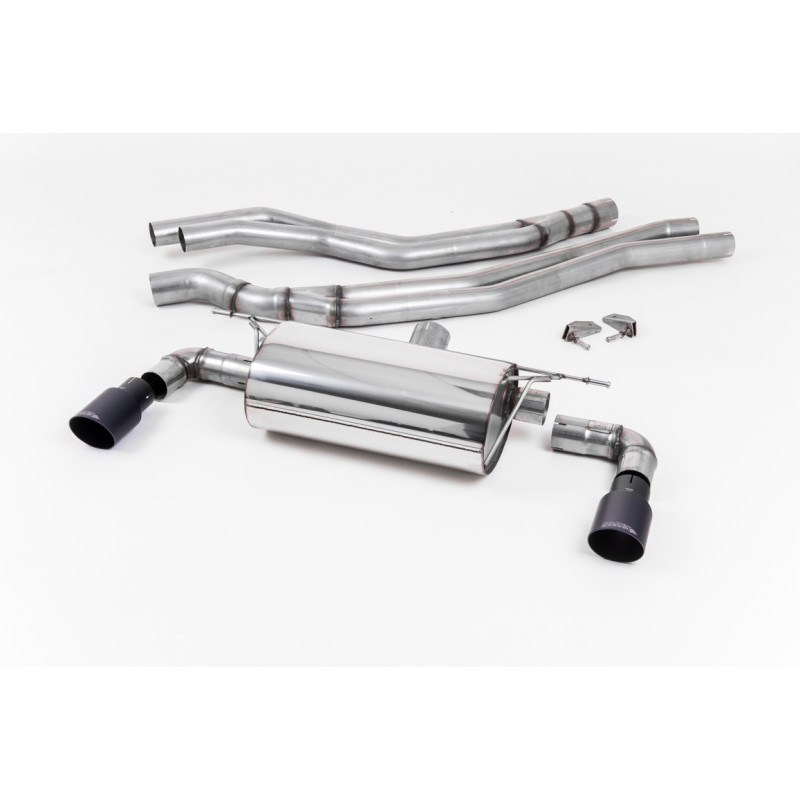 Cat-Back Milltek BMW 1 Series F20-F21 M140i 2015-2018 - Non-Resonated with Road Muffler - Dual GT90 Cerakote Black