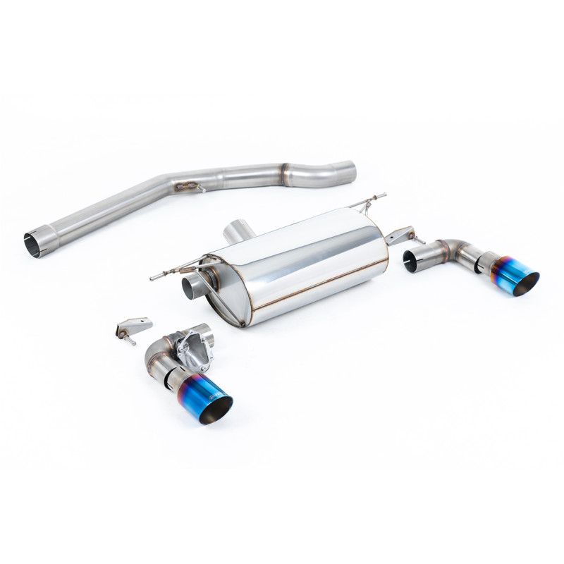 FAP Back Milltek BMW Série 1 F20-F21 M140i 3.0 Turbo 2019-2020 avec FAP - non résonné - sorties Dual GT90 Titane bleui
