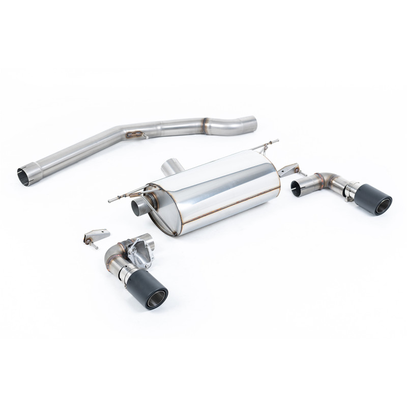 FAP Back Milltek BMW Série 1 F20-F21 M140i Ph.2 3.0 Turbo 340ch 2019-2020 avec FAP - non résonné - sorties Dual Jet-90 Carbone