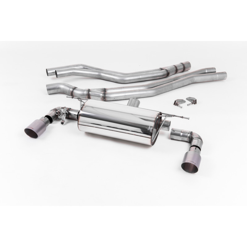 Cat-back Milltek BMW Serie 1 F20-F21 M140i 2015-2018 - non risonante con silenziatore Race - uscite doppie GT90 Titanio