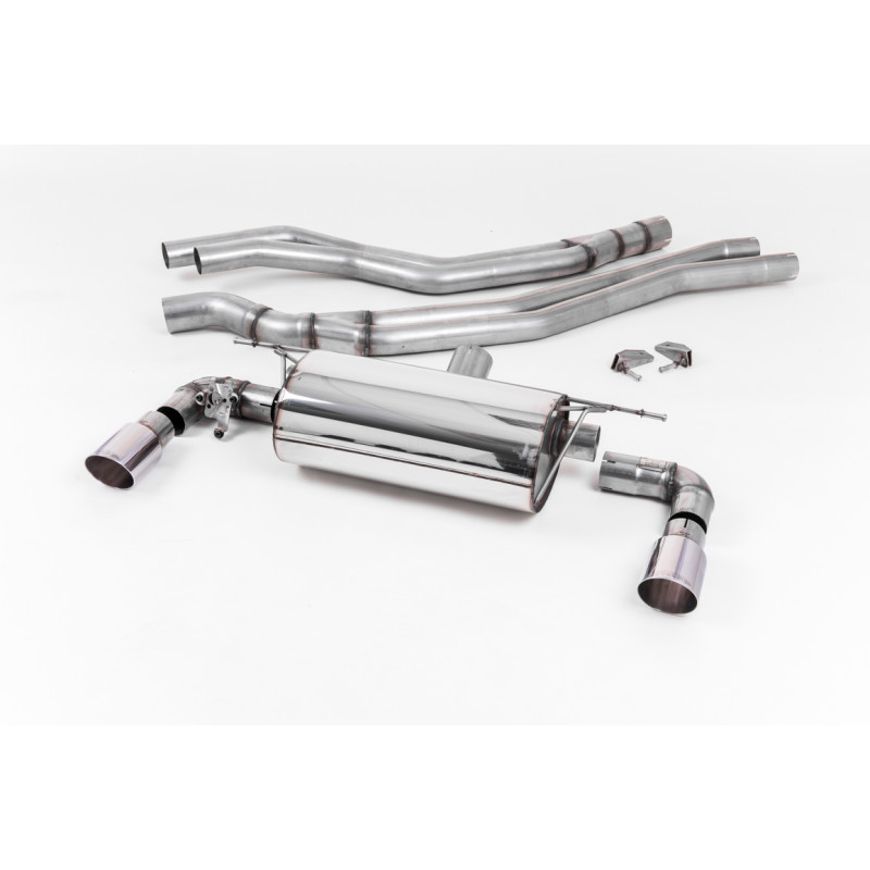 Cat-back Milltek BMW Serie 1 F20-F21 M140i 2015-2018 - non risonato con silenziatore Race - terminali Dual GT90 lucidati
