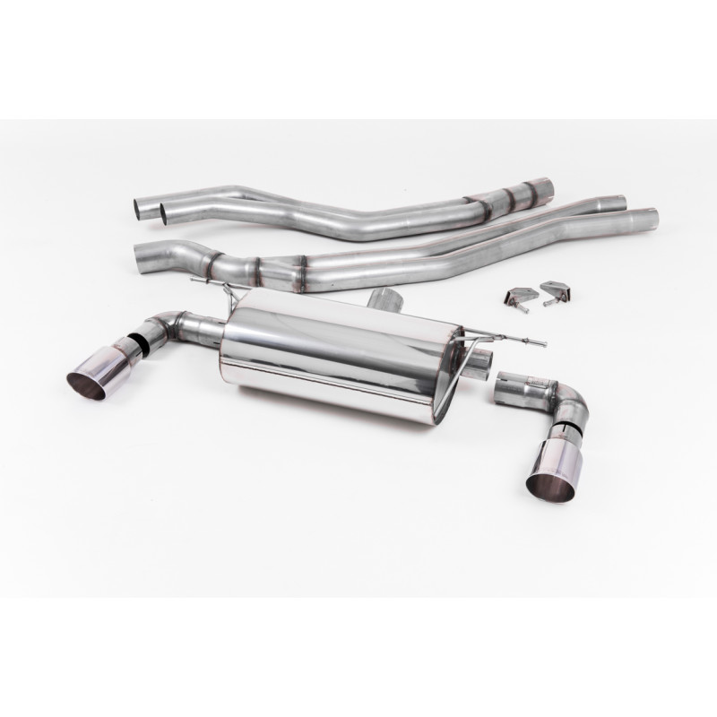 Catback Milltek BMW 1 Series F20-F21 M140i 2015-2018 - non-resonated with Road muffler - Dual GT90 Polished Tips