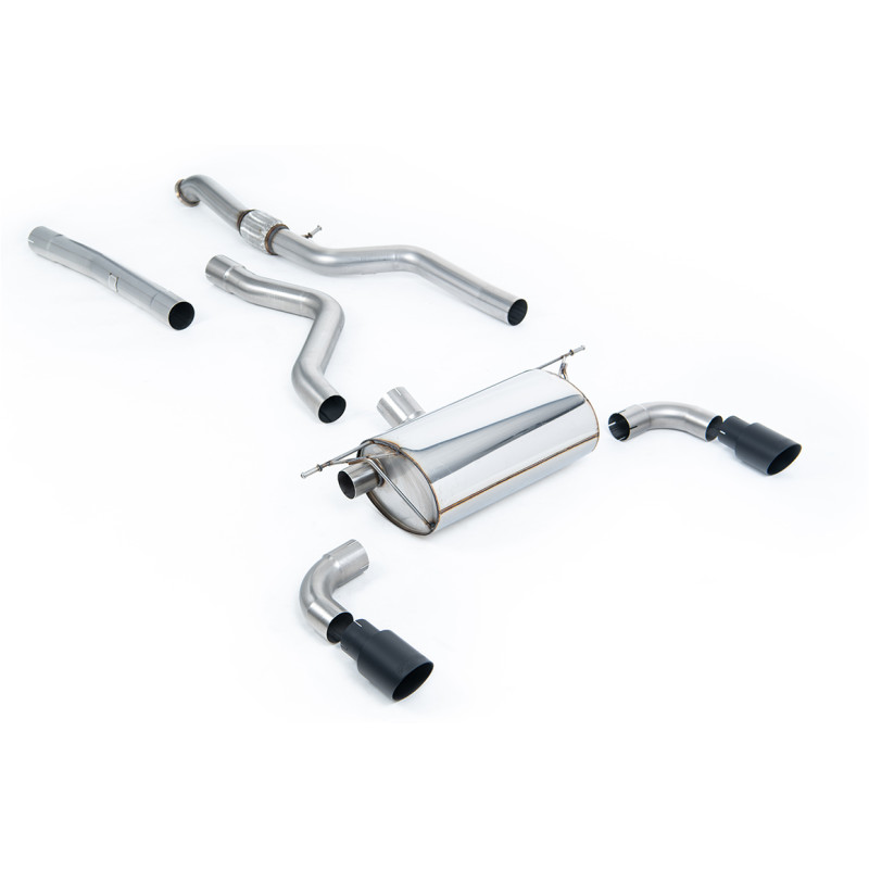 Catback Race Milltek BMW Serie 1 F20-F21 M135i 2012-2016 - non risonante con silenziatore Race - terminali Twin GT90 Cerakote Ne