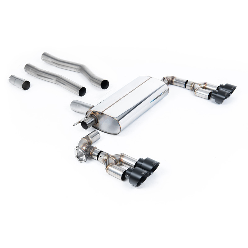 FAP Back Milltek BMW Serie 1 F40 128ti 2021-2024 - Maxton x Milltek - sin resonador - colas Quad GT100 Cerakote Negro
