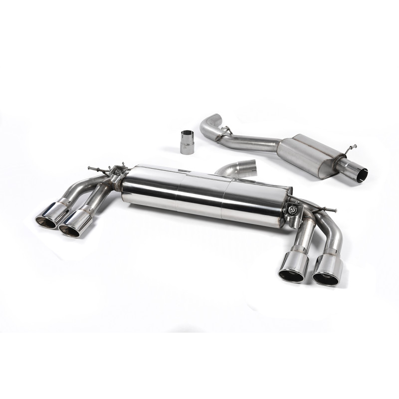 Cat-Back-Anlage Milltek Audi TT 8S TTS 2.0 TFSI 2015-2023 - ECE-zugelassen - mit Resonator - Dual-Ovalendrohre poliert