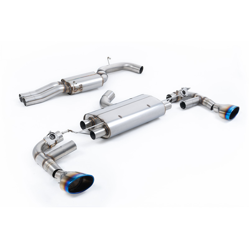 FAP Back Milltek Audi TT 8S RS 2019-2023 - Homologué ECE - Version 80 mm - résonné - sorties Dual Ovales Titane bleui
