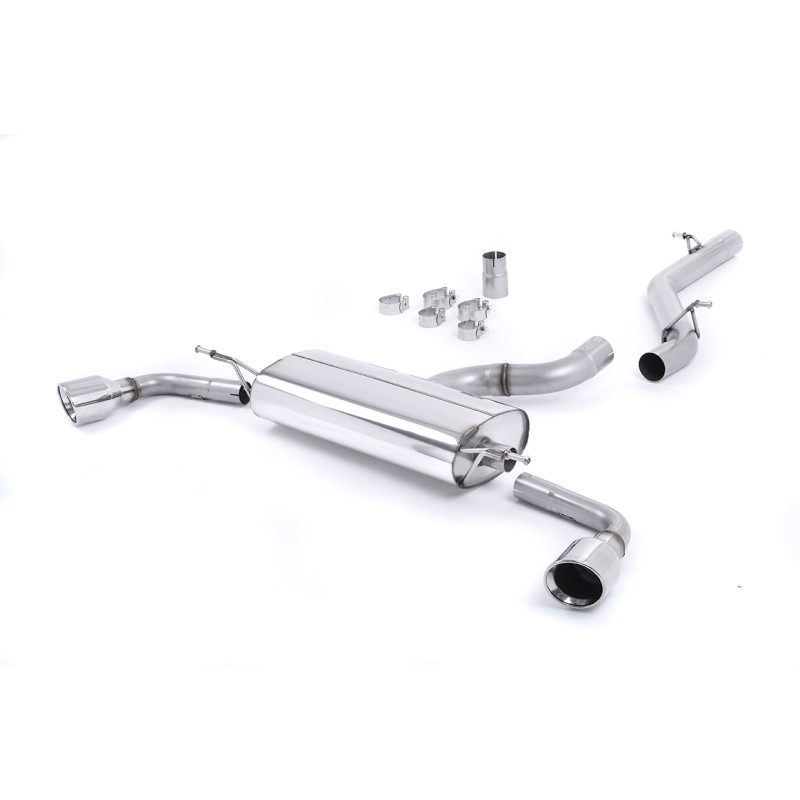 Scarico cat-back Milltek Audi TT 8J 3.2 V6 2006-2010 - non risonato - terminali Dual Jet-100 lucidati