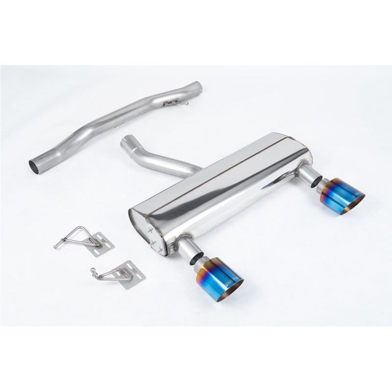 Scarico cat-back Milltek Audi TT 8N 3.2 V6 2003-2006 - non risonato - uscite Dual GT115 Titanio blu