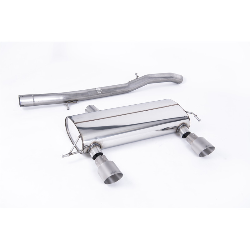 Cat-Back-Anlage Race 76.2 Milltek Audi TT 8N 1.8T 180-225 PS 1998-2006 - ohne Resonator - Dual GT100 Endrohre Titan