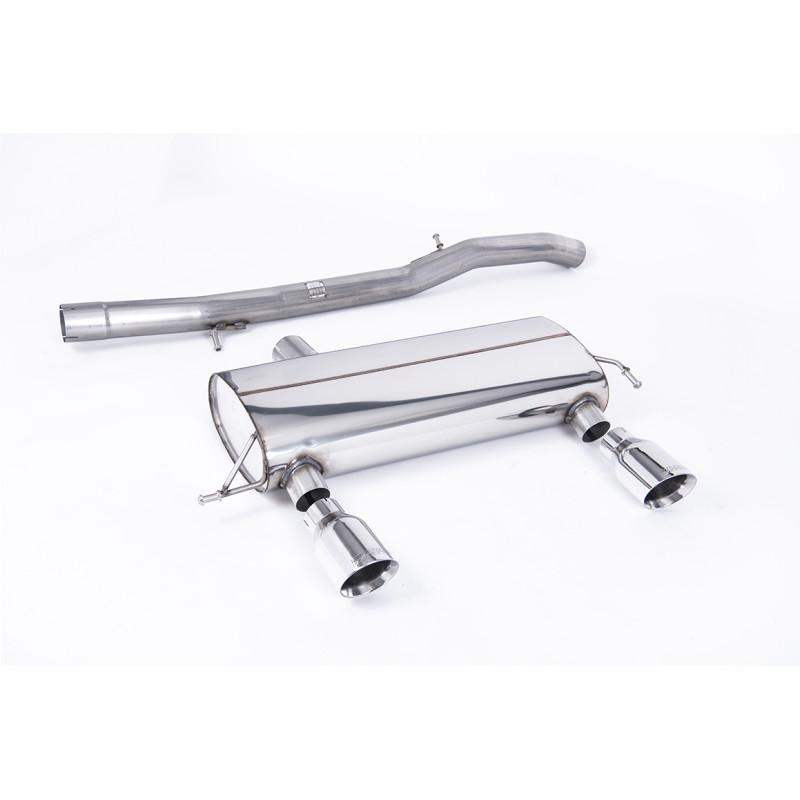 Escape cat-back Race 76.2 Milltek Audi TT 8N 1.8T 180-225CV 1998-2006 - sin resonar - salidas Dual GT100 Pulidas