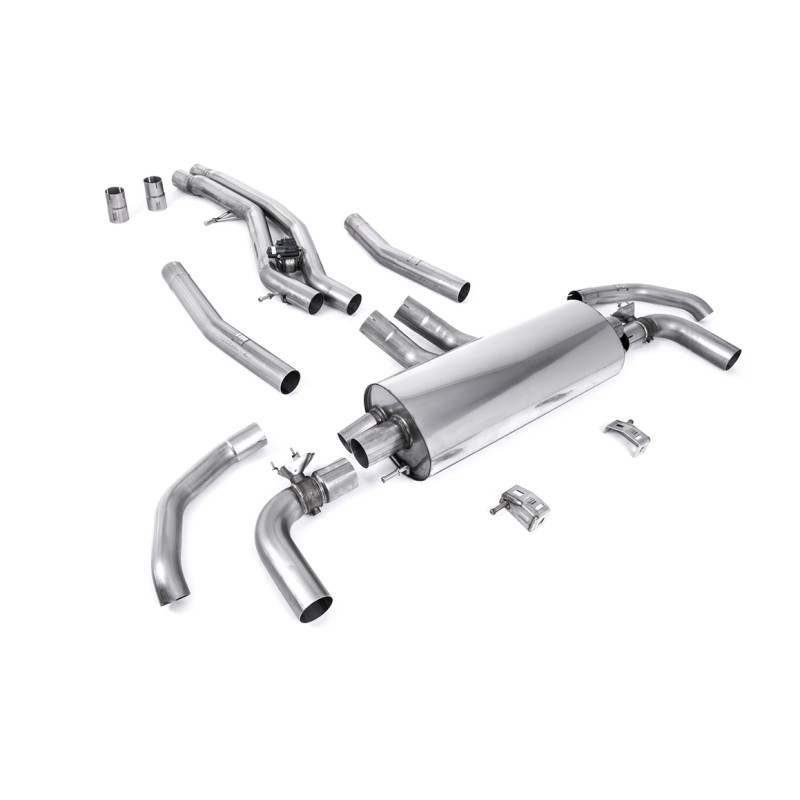 Cat-back Milltek Audi SQ7, SQ8 - Line after OEM primary mufflers with Active center section - OEM tips