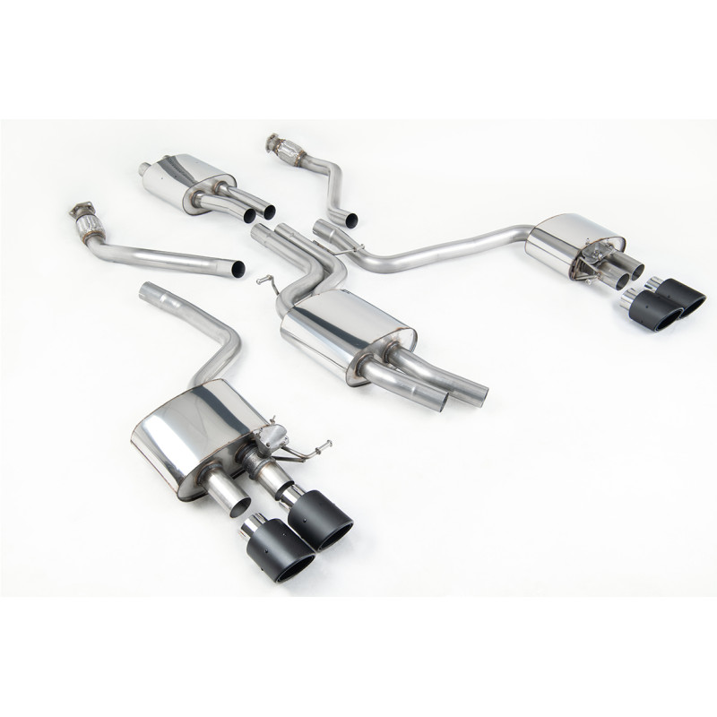 Cat-Back-Anlage Milltek Audi SQ5 8R 3.0 TFSI Supercharged 2013-2016 - mit Vorschalldämpfer, resoniert - Quad Jet-100 Carbon Endr