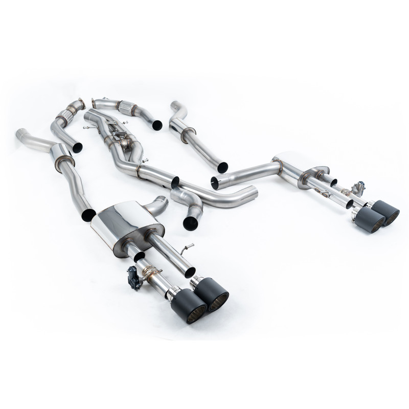 FAP Back Milltek Audi S8 D5 2020-2025 - ECE - avec primaire + partie centrale Active - sorties Quad Jet-115 Carbone
