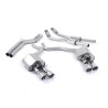 Scarico cat-back Milltek Audi S6 C7, S7 4G - Con silenziatori primari e non risonato - terminali Quad GT100 lucidati - con valvo