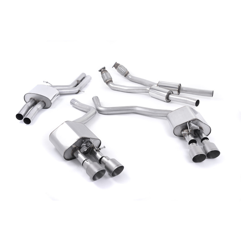 Catback Milltek Audi S6 C7 2012-2018, S7 4G 2012-2018 - avec silencieux primaire, résonné - sorties Quad GT100 Titane