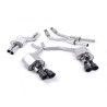 Milltek Cat-back Audi S6 C7 2012-2018, S7 4G 2012-2018 - with primary muffler, resonated - Quad GT100 Black Cerakote tips