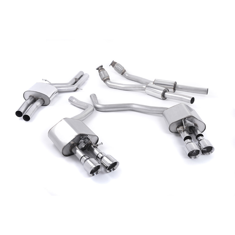 Catback Milltek Audi S6 C7 2012-2018, S7 4G 2012-2018 - avec silencieux primaire, résonné - sorties Quad GT100 Polies