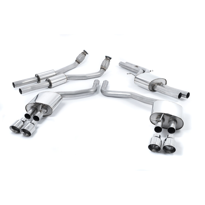 Milltek Catback Audi S6 C7, S7 4G - ECE Homologated - with primary muffler, resonated - Quad GT100 Polished Outlets
