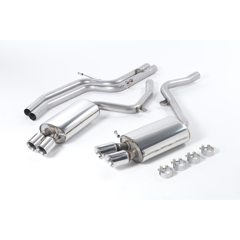 Catback Milltek Audi S5 8T 4.2 V8 2007-2011 - non résonné - sorties Quad GT80 Polies