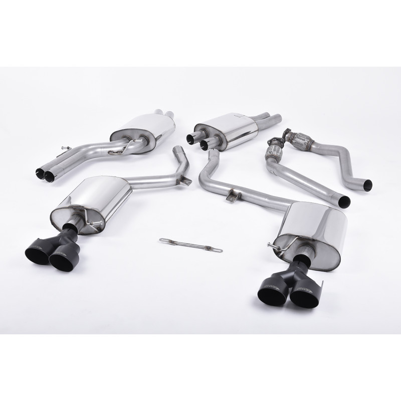 Catback Milltek Audi S5 8T 3.0 TFSI B8.5 2011-2016 - Homologado ECE - con silenciador primario, resonado - salidas Quad GT100 Ne