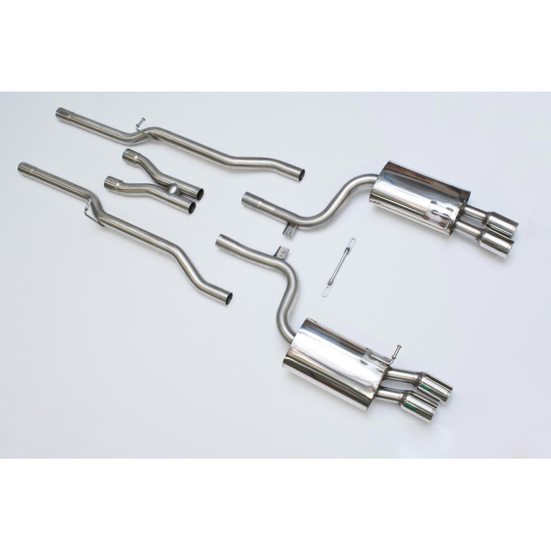 Catback Milltek Audi S4 B6 4.2 V8 2004-2009 - non résonné - sorties Quad 76.2 mm Polies