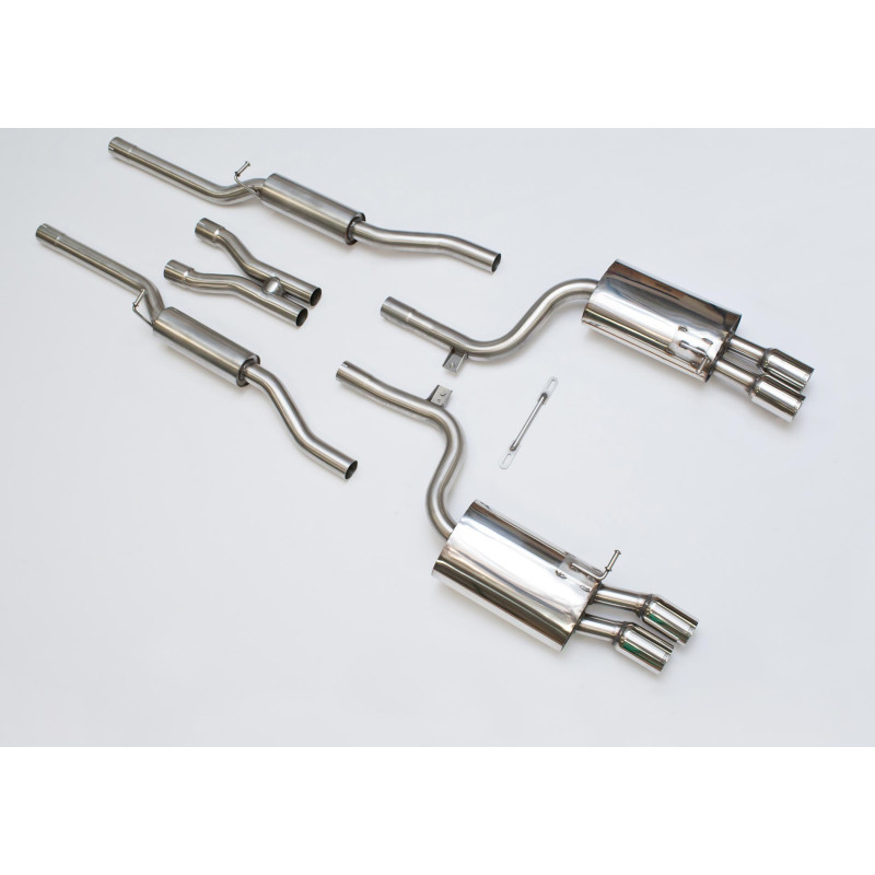 Catback Milltek Audi S4 B6 4.2 V8 2004-2009 - resonanzgedämpft - Quad-Endrohre 76.2 mm poliert