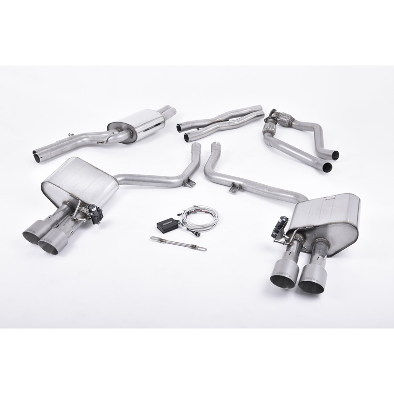 Cat-Back-Anlage Valve Sonic Milltek Audi S4 B8.5, S5 8T - Version Valve Sonic - mit Resonator + Endschalldämpfer mit - Endrohren