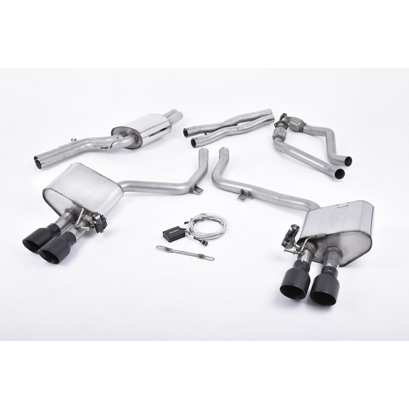 Cat-Back-Anlage Valve Sonic Milltek Audi S4 B8.5, S5 8T - Version Valve Sonic - mit Resonator + Endschalldämpfer mit - Endrohren