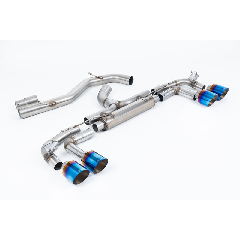 FAP Back Milltek Audi S3 8Y - Version Race (silencieux AR Race) - 80 mm - non - sorties Quad GT115 Titane bleui - Sportback