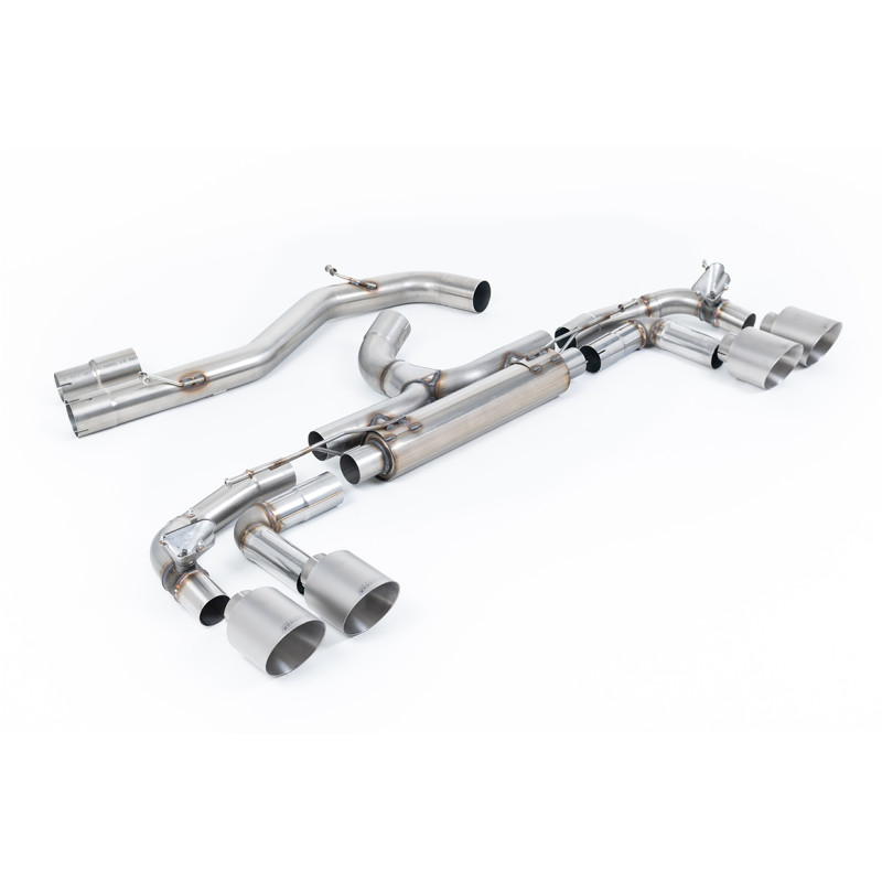 DPF Back Milltek Audi S3 8Y - Race Version (Race rear muffler) - 80 mm - non-resonated - Quad GT115 Titanium tips - Sportback
