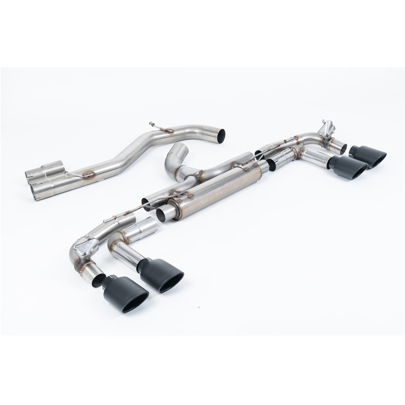 FAP Back Milltek Audi S3 8Y - Version Race (silencieux AR Race) - 80 mm - non - sorties Quad Ovales Cerakote Noir - Sportback